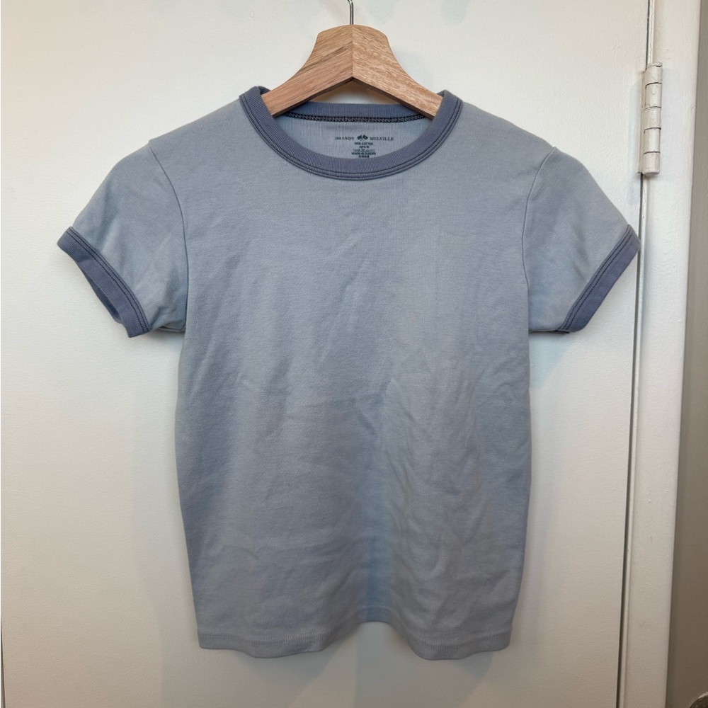 Brandy Melville Blue Crew Neck T-Shirt